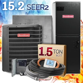 1.5 Ton Goodman Heat Pump Split System R32 Central Air Conditioner - 15.2 SEER2