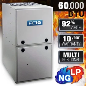 ACiQ 92% 60K BTU 17.5" Central NG/LP Gas Furnace, 3.5 Ton Blower, Multi-Position