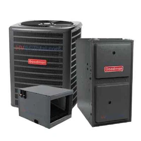 GOODMAN 3 TON 13.8 SEER2 AC & 80%AFUE 60K BTU GAS FURNACE SYSTEM-R32-Horizontal
