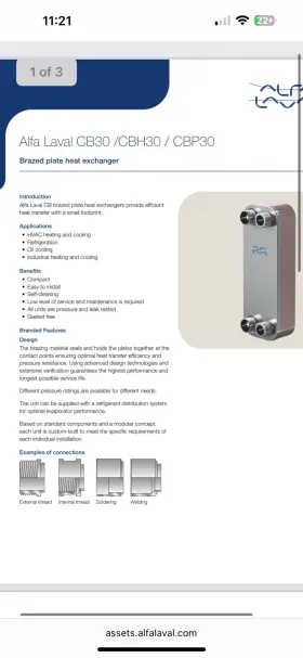 CB30-34M ALFA LAVAL Fluid Exchanger