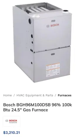 BGH96M100D5A BOSCH Gas Furnace