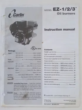 EZ-1-2-3 CARLIN Oil Burners Instruction Manual Repair