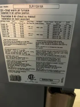 OLR112A16A COMFORTMAKER Boy Oil Furnace #3