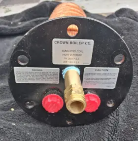 270002 CROWN BOILER CO Copper Tankless Coil Oil Gas 270002 CROWN BOILER CO Copper Tankless Coil Oil Gas