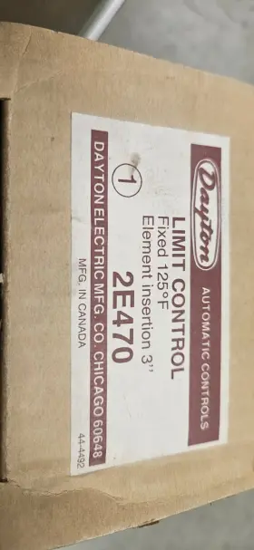 2E470 DAYTON Limit Control Degees 2E470 DAYTON Limit Control Degees
