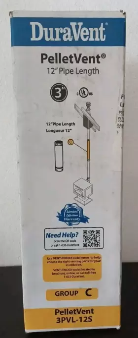 3PVL-12S DURAVENT Pellet Vent Stove Pipe #2