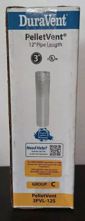 3PVL-12S DURAVENT Pellet Vent Stove Pipe