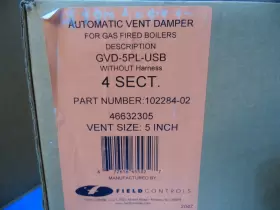 672616655327 INCH Gvd Usb Auto Gas Vent Damper Fired #3