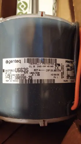 5KCP39LGU663S FITS GENTEQ Ge Protech Condenser Fan Motor