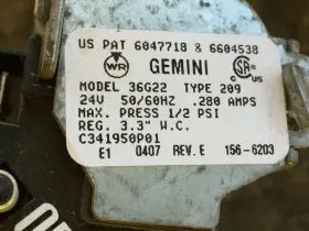 36G22 GEMINI Gas Furnace Valve #2