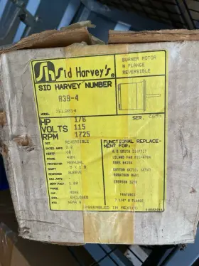 A39-4 HARVEY Sid Furnace Burner Motor