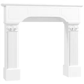 196393226964 HOMCOM Baroque Fireplace Mantel Freestanding Leg