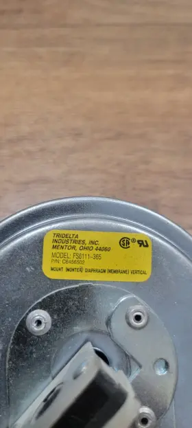 FS6111-365 HONEYWELL Ised Tridelta Furnace Air Pressure #3