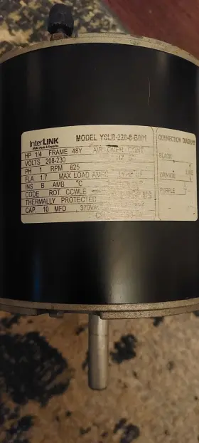 YSLB-220-8-B001 LENNOX Condenser Fan Motor Interlink #2