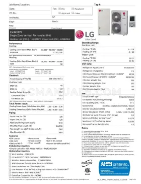 LUU428HV LG Single Zone High Ducted Lgred Unit