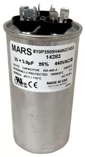 14283 MARS Dual Round Capacitor Mfd Volt