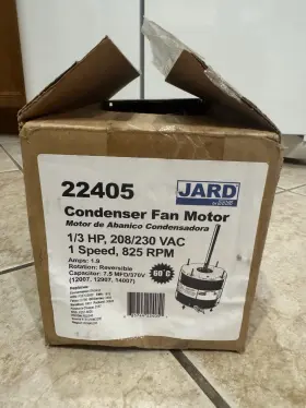 22405 MARS Jard Condenser Fan Motor Rpm
