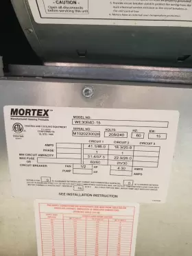 30B4D-15 MORTEX Forced Air Down Draft Heating Unit #2