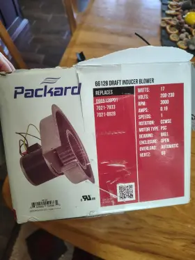 66128 PACKARD Draft Inducer Furnace Motor Trane