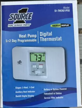 S1-THEH21P5S HEAT Pump Programmable Digital Thermostat