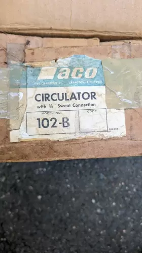 102B TACO Circulator Sweat Connect 102B TACO Circulator Sweat Connect