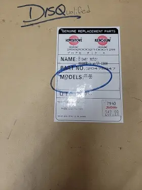 20475947 TOYOTOMI Toyostove Blower Motor Laser