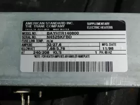 BAYHTR140800 TRANE Electric Heat Kit #2