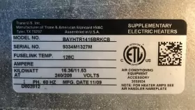 BAYHTR1415BRKCB TRANE Supplementary Electric Heater #3
