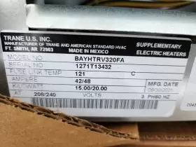 BAYHTRV320F TRANE Supplementary Electric Heater