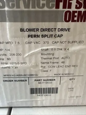 MOT19033 TRANE Service First Blower Drive #2