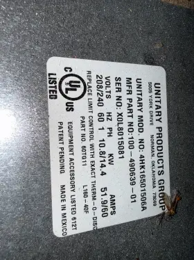 4HK16501506A UNITARY Heat Kit