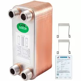 JKYTJR154 VEVOR Steel Brazed Plate Heat Exchanger Copper Mpt