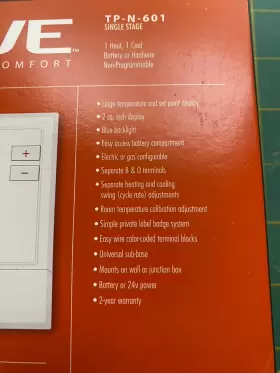 TP-N-601 VIVE Heating Cooling Thermostat #3 TP-N-601 VIVE Heating Cooling Thermostat #3