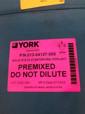 013-04127-000 YORK Solid Starter Vsd Coolant Premixed Drum