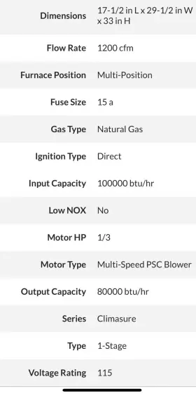 TG8S100B12MP11A YORK Gasfurnace Natural Gas Cfm #3