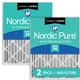 Nordic Pure 16x20x4 (3 5/8) Pleated Air Filters MERV 14 Plus Carbon 2 Pack