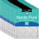 Filters 16x20x1 MERV 14 Plus Carbon 12 Pack Nordic Pure Air Actual Size Pleated
