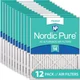 Nordic Pure 8x20x1 Pleated MERV 14 Air Filters 12 Pack