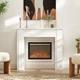 HOMCOM Modern Fireplace Mantel, Fireplace Surround with Leg, White HOMCOM Modern Fireplace Mantel, Fireplace Surround with Leg, White
