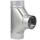 Imperial GV0883-A Silver 26 ga. Galvanized Steel Furnace Pipe Tee 4 x 4 x 4 in.