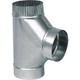 (1)-Imperial 26 Ga. 4 In. Straight Galvanized Stove Pipe Duct Tee GV0883-A