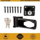 Everbilt 3-1/2 in. Black Key Locking Safety Hasp , 2 keys , key lock Everbilt 3-1/2 in. Black Key Locking Safety Hasp , 2 keys , key lock