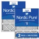 20x25x5 Nordic Pure Air Filters MERV 12 2 Pack