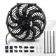 EVERESTWAY 12 Inch 12&rdquo; Black Universal Electric Radiator Slim Fan 12V 80W Hig...