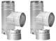 (2) ea M&G Duravent  3PVL-TR 3" Pellet Stove Chimney Vent Clean Out Tees w Caps