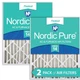 Nordic Pure 20x25x4 (3 5/8) Pleated MERV 14 Air Filters 2 Pack