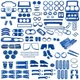 Interior Exterior Full Accessories Cover Set For Jeep Wrangler JK 2007-2017 Blue