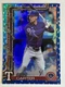 Evan Carter 2025 Topps Holiday (SP) Blue Holiday Lights Foil #H2 Texas Rangers