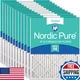 Nordic Pure 18X20X1 Actual Size 17 1/2 X 19 1/2 X 3/4 Pleated Merv 14 Air