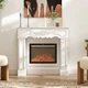 HOMCOM Baroque Fireplace Mantel, Fireplace Surround with Leg, White HOMCOM Baroque Fireplace Mantel, Fireplace Surround with Leg, White